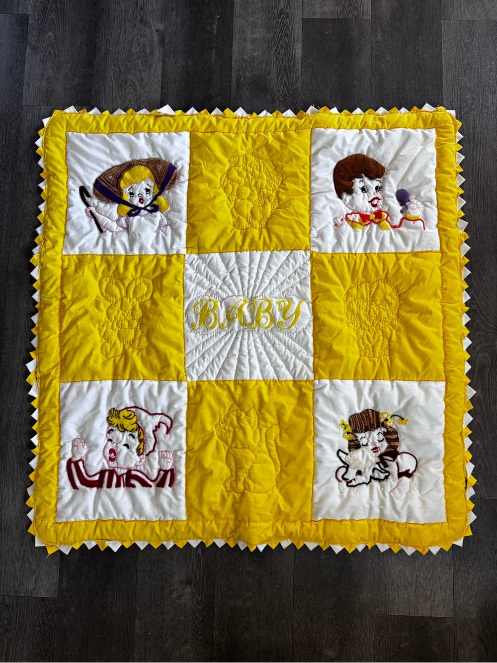 Vintage Handmade Baby Quilt